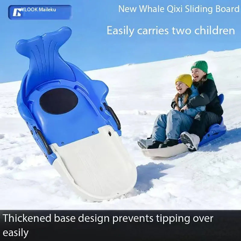 High back snowboard, children's thick and wear-resistant snow toboggan, snowboard, sled, outdoor skateboard, ice skates