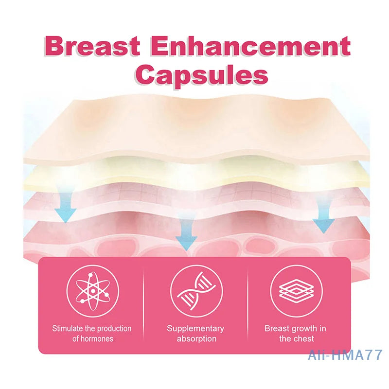 Breast Enhancement Capsules Enlargement Stretch Size Bust Tighten Help Growth Balance Uneven Breasts Estrogen Chest Firmer Pills