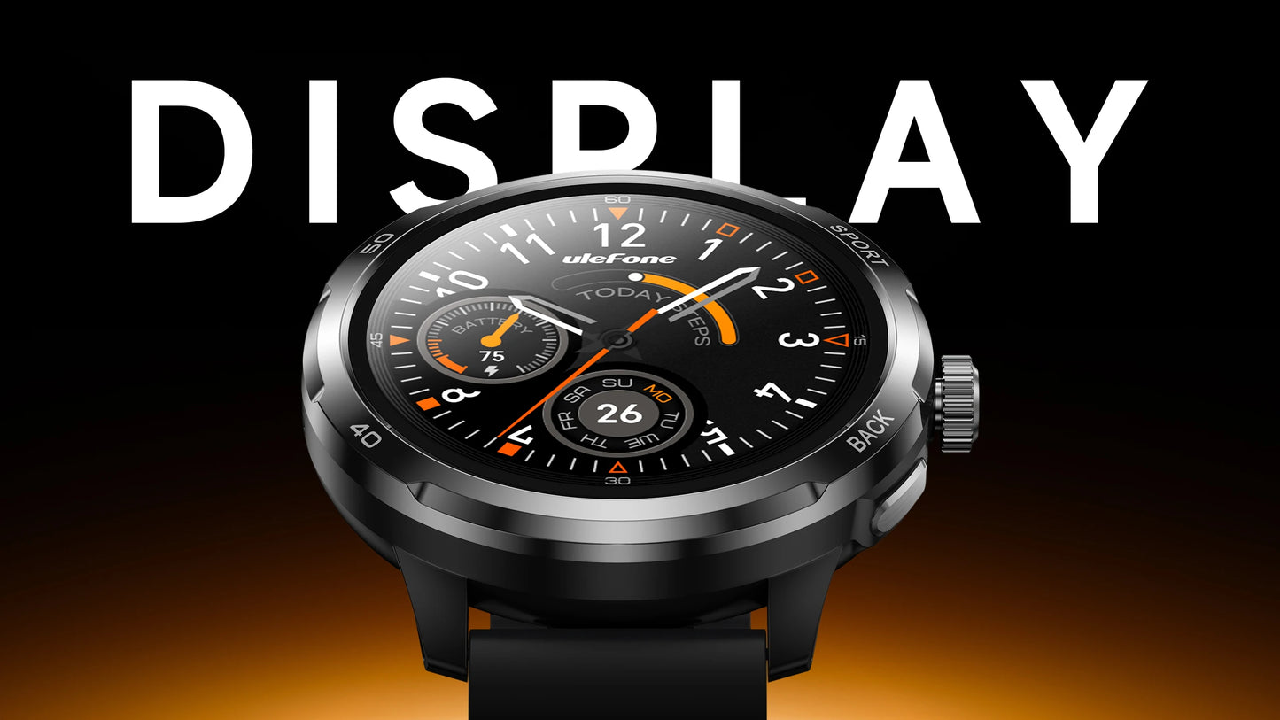 Ulefone Armor Watch Pro Smartwatch 1.5" AMOLED Display, Built-in GPS, Heart Rate Monitor, Sports Smart Watch for Men & Women