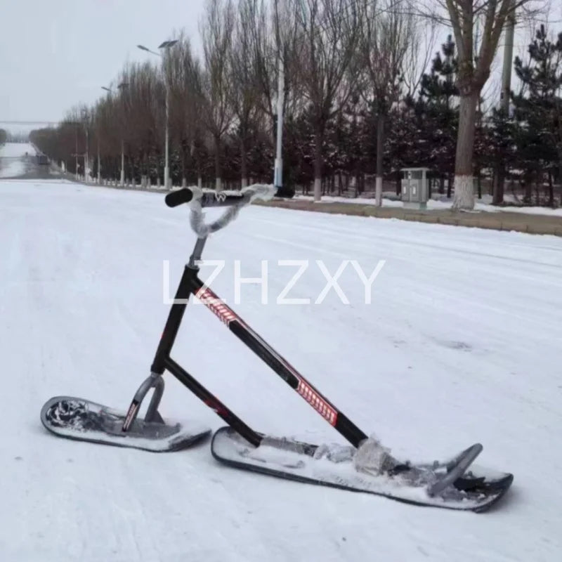 Adult Ski Carts Thickened Wear-resistant Aluminum Skis Freestyle Skis Grass Skis Snowboards Orienteering Wood Color