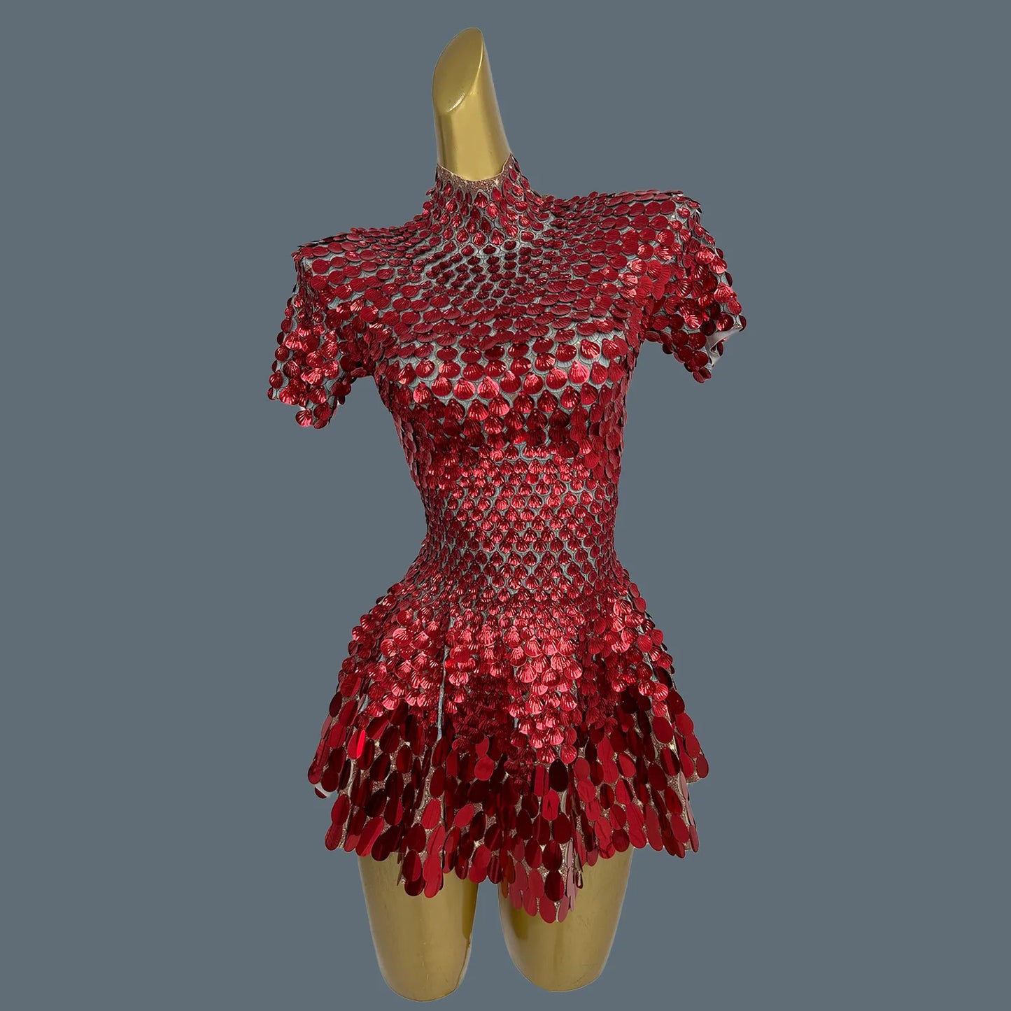 Sparkly Sequins Latin Dress Stage Wear Celebrate Birthday Prom Short Dress Nightclub Stage Performance Dance Costume Jinsique