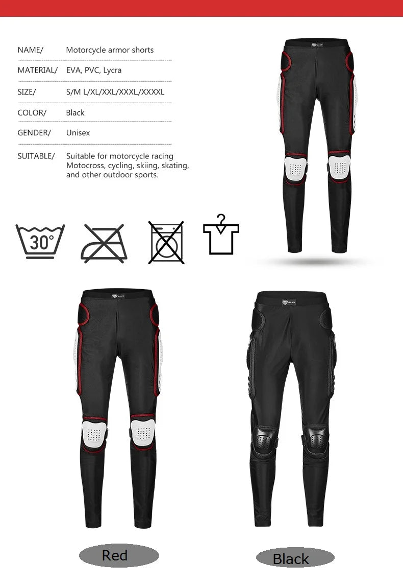 Sulaite Summer Breathable Motorcycle Armor Pants Men Women Motocross Impact Pants Riding Trousers Elastic Lycra Fabric
