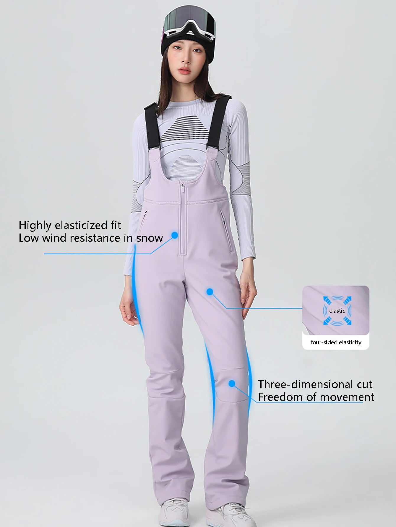 new women slim strap ski pants women's waterproof four-way stretch fleece winter ski pants snow ski pants women