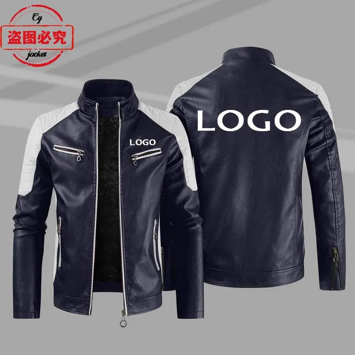 European Size Yamaha Motorcycle Logo Printed Riding Suit PU Leather Jacket Autumn/winter Men's Jacket Racing Suit Workwear