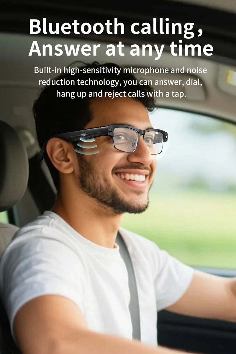 Lenovo HD AI Smart Glasses Photochromic Chat GPT Camera Bluetooth Call Voice Assistant Music Player Translation Semi-Rimless