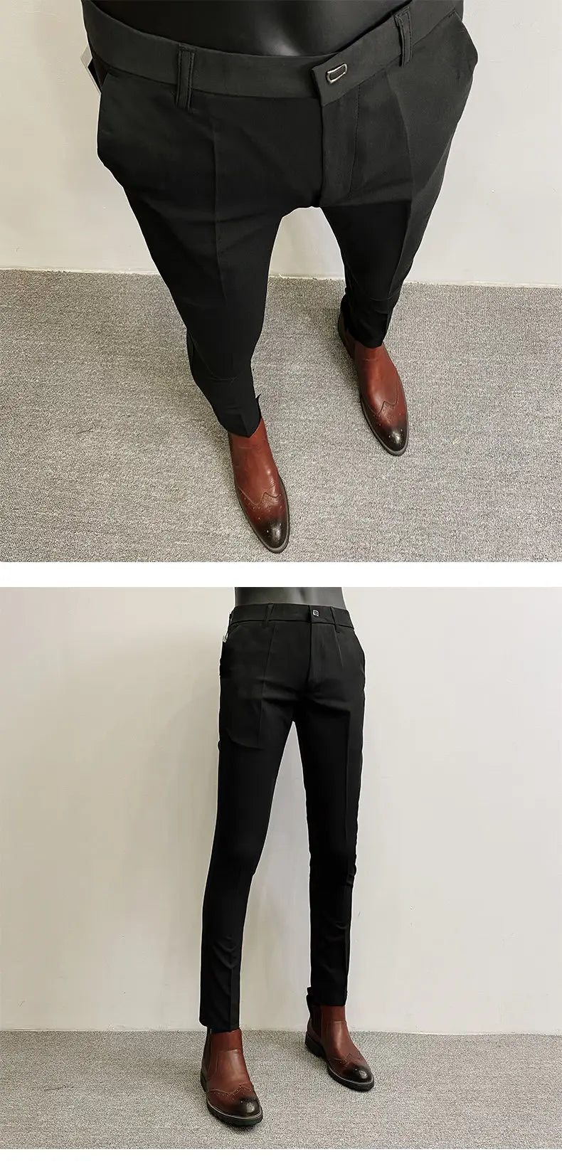 Men Suit Pants Hombre Pantalones 2026 Spring Stretch Slim Formal Trousers for Men Fashion Casual Stripe Dress Pants Men Clothing