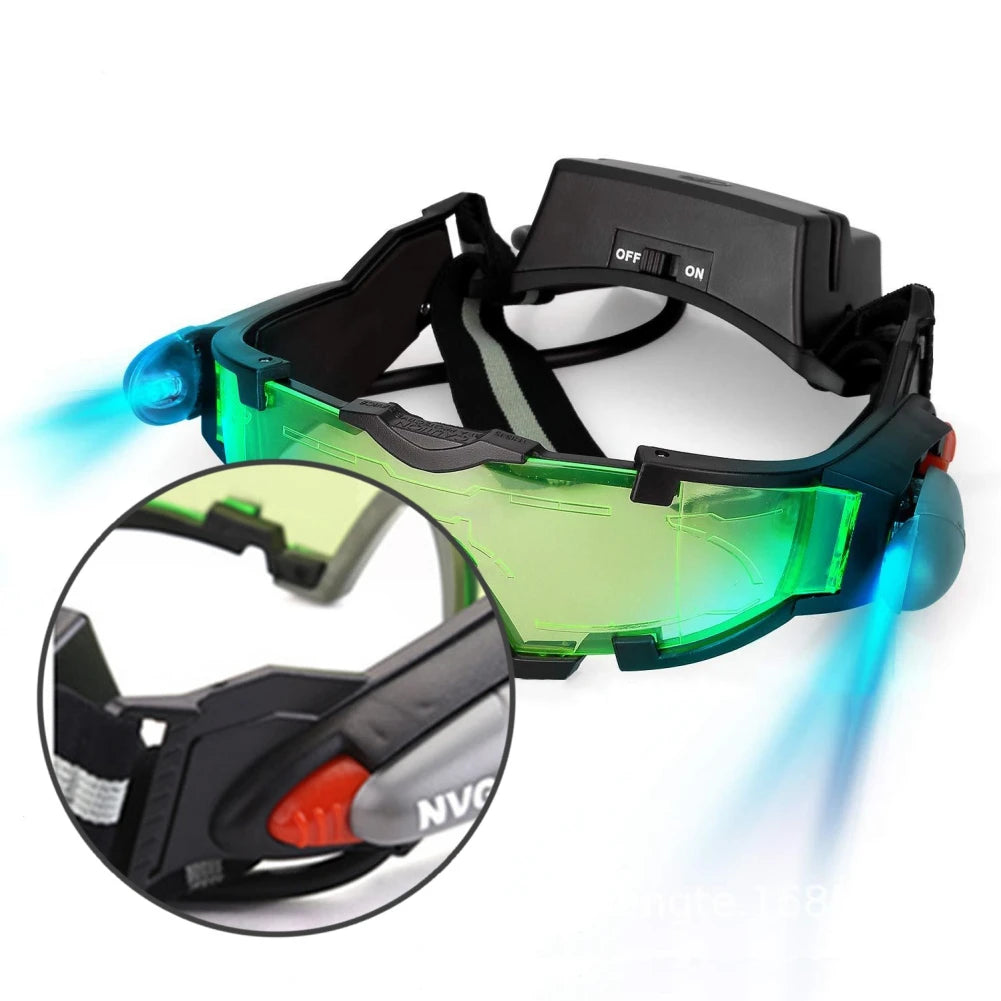 Skiing Racing Cycling Hunting Safety Night Vision Goggle PC Plastic Kids Night Vision Goggles LED Night Mission Goggles