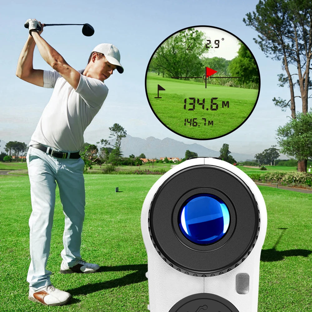 REVASRI Golf Laser Rangefinder Rechargeable 600M/1000M 6X Magnification Monocular Telescope Range Finder for Outdoor Sports
