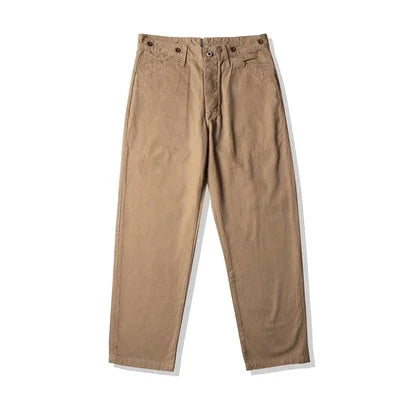 Red Tornado Chino Pants Retro Style Men's Cinch Back Casual Trousers Straight Fit CK-0010