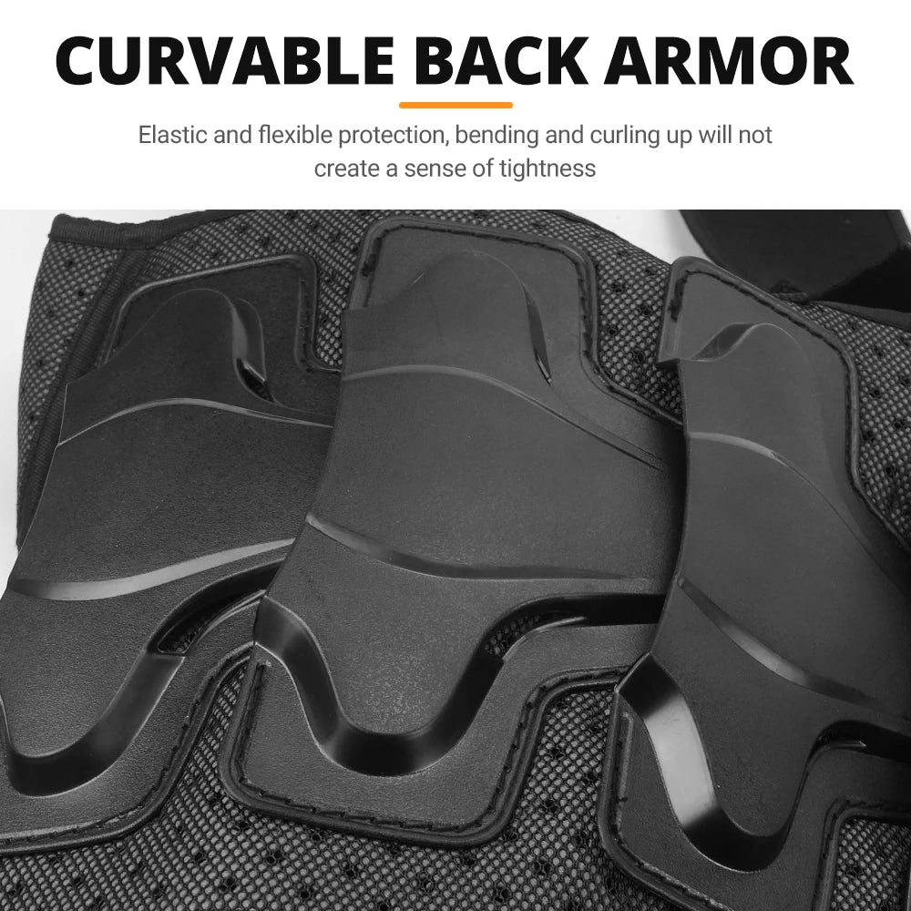 Kid's Motorcycle Armor Vest Protection Motocross Body Armor Jacket Protective Armors Riding Kneepads Moto Full Armor Children