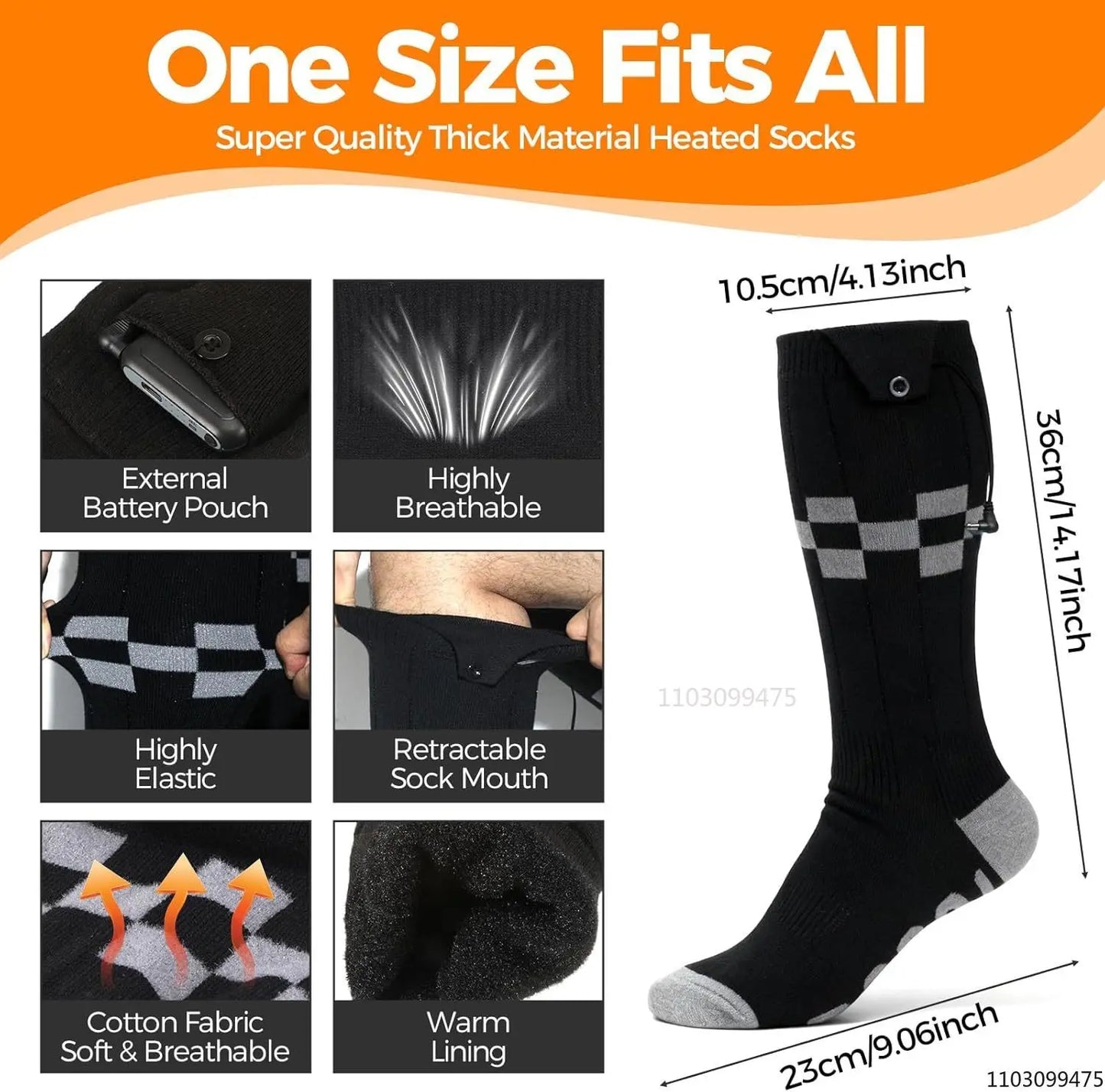 New Heated Socks Rechargeable 6000mah Electric Heated Skiing Socks Snowboarding Outdoor Sports Foot Warmer Winter Thermal Socks