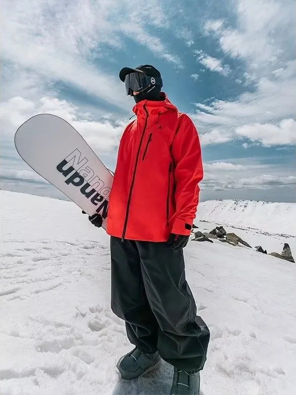 Ski Pants Men's Women's Single Board Waterproof Loose Fit Wear Resistant Professional Double Board Ski Pants