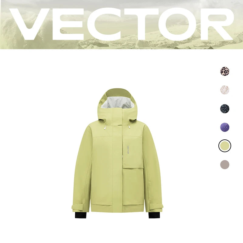 VECTOR Men Women 3L Cotton Ski Jacket Ski Pants Warm Windproof Winter Overalls Waterproof Outdoor Sports Clothing Snowboard