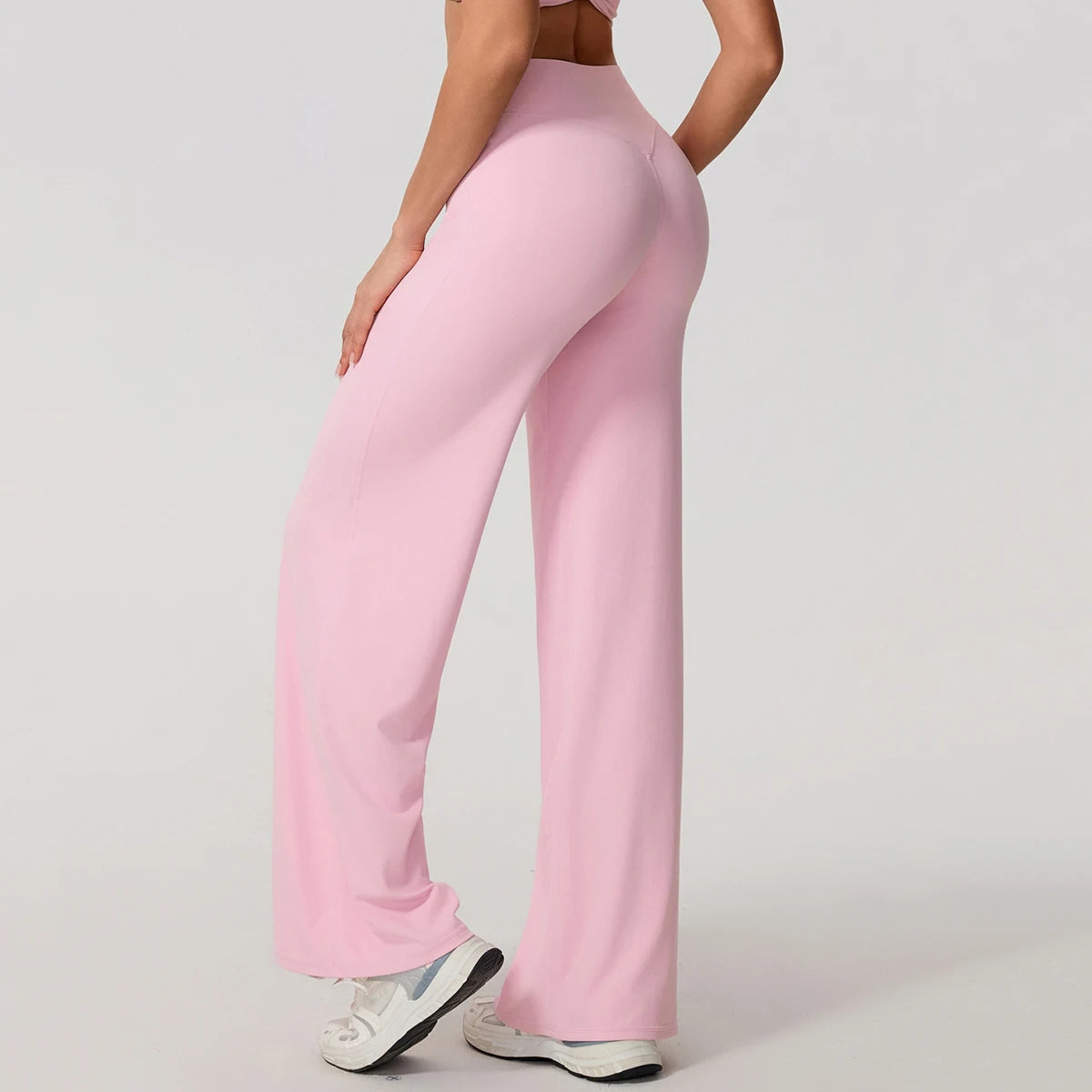 Hearuisavy Women Straight-Leg Sports Pants Gym Clothing Naked Feeling Compression Wide Leg Yoga Leggings Pilates Fitness Tights