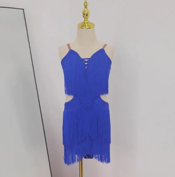 Fringe Rumba Latin Dance Dress Girls Professional Tassels Salsa Tango Samba Costume Children Competition Ballroom Dance Dresses