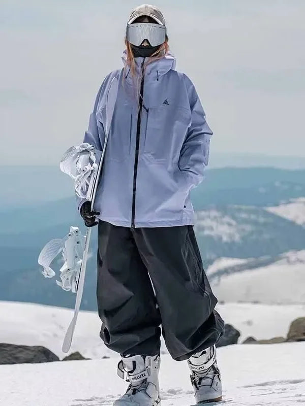Ski Pants Men's Women's Single Board Waterproof Loose Fit Wear Resistant Professional Double Board Ski Pants