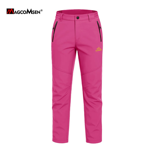 MAGCOMSEN Women's Ski Pants Winter Fleece Lined Waterproof Warm Snow Trekking Hiking Pants Outdoor Trousers Female