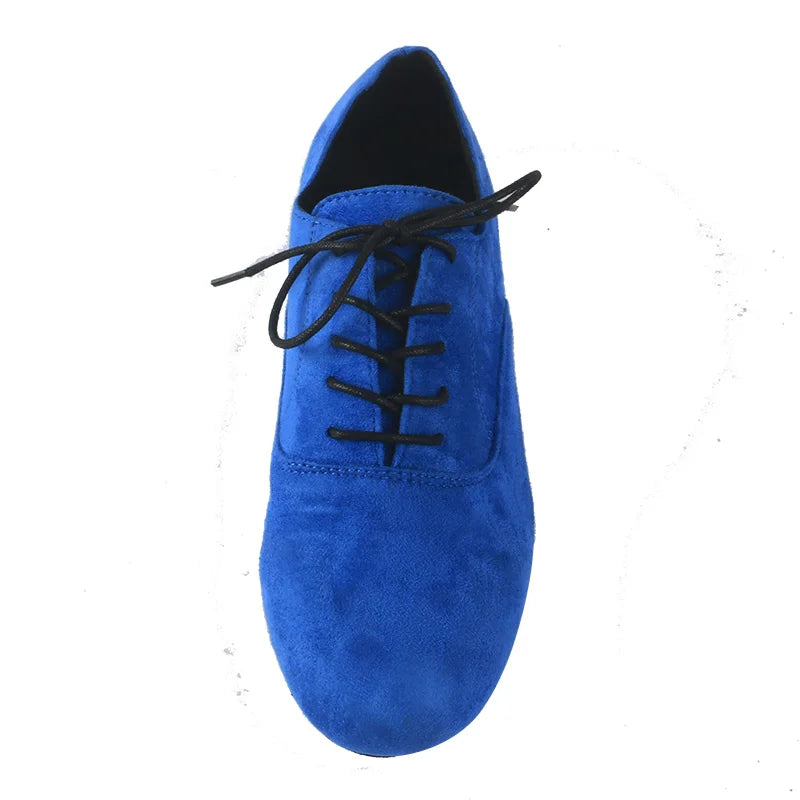 Wedopus 2.5CM Smooth Men's Dance Shoes Royal Blue Shoes for Ballroom Dancing Suede Bottom Dropshipping