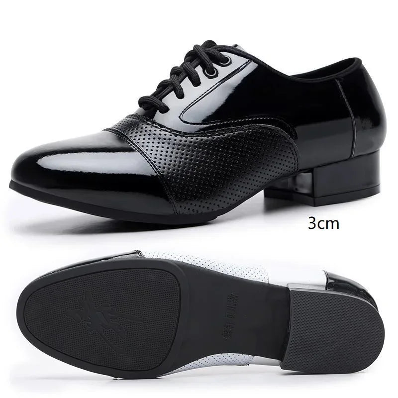 Modern Dance Shoes For Men Soft Performance Leather Breathable Social Latin Dance Square Formal Dress Jazz Dance Shoes Sneakers