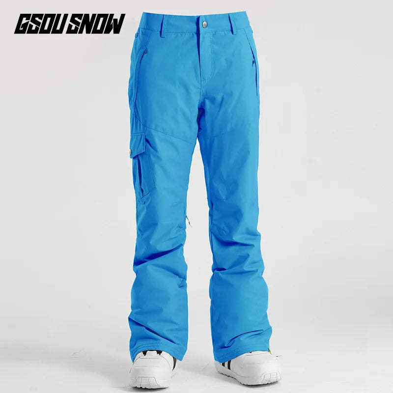 GSOU SNOW New Winter -35 degree Ski Pants Women Waterproof Snow Snowboard Pants Outdoor  Camping Women Trousers Punch pants