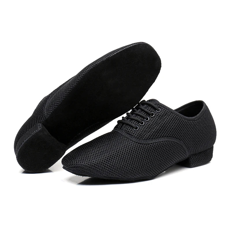Men's Modern Jazz Sneaker for Men Boys Professional Black White Latin Salsa Shoes Plus Size Low Heel Tango Ballroom Dance Shoes