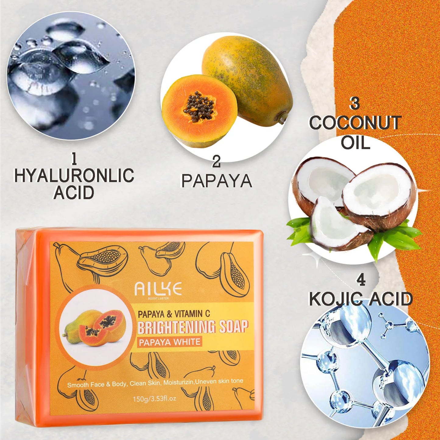 AILKE Collagen Whitening Set For All Skin Types, Lightening, Reduce Dark Spots, Freckles, Hyperpigmentation, Even Skin Tone