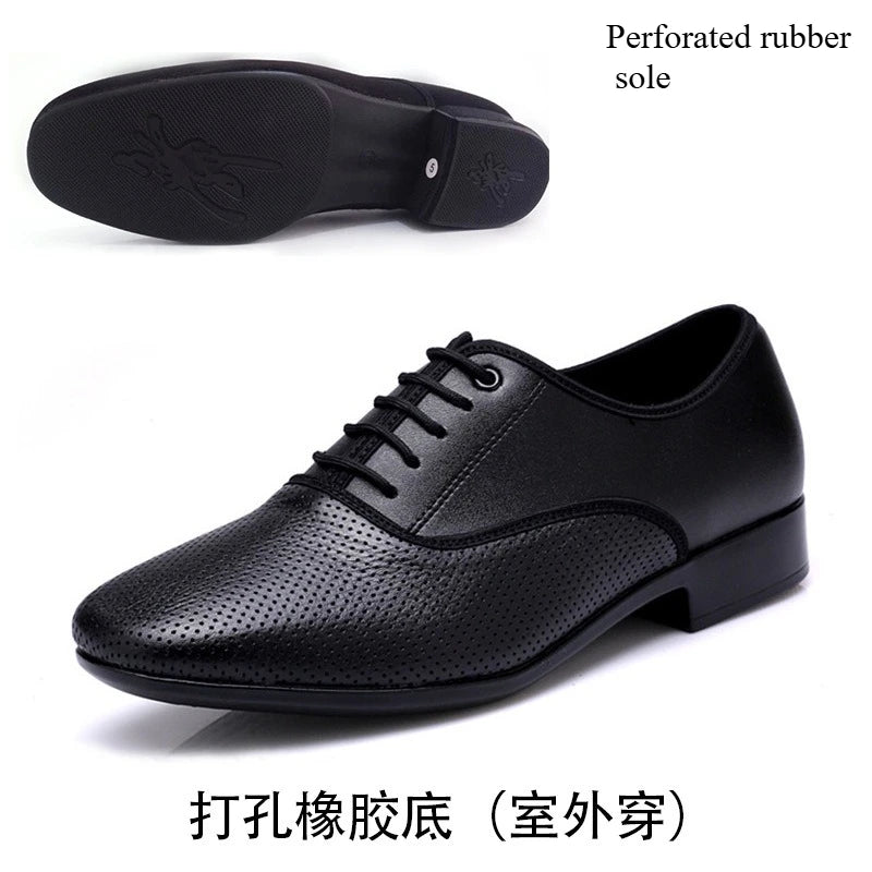 Leather Men Dance Shoes Sports Square Shoe for Men Adult Soft Dance Latin Shoes Modern Waltz Male Sneakers Increase