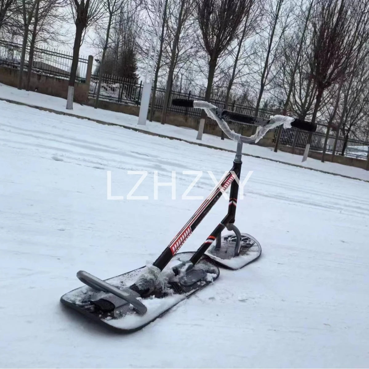 Adult Ski Carts Thickened Wear-resistant Aluminum Skis Freestyle Skis Grass Skis Snowboards Orienteering Wood Color
