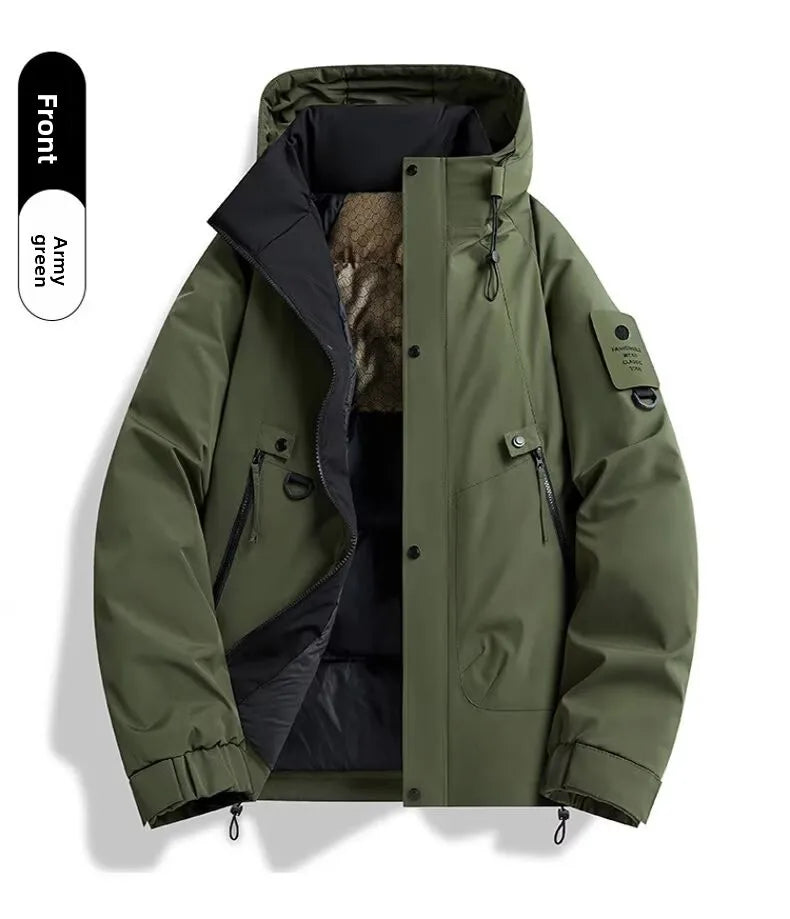 2025 New Men's Winter Coat Thickened and Warm Loose Cotton Jacket Outdoor Ski Jacket Padded Jacket