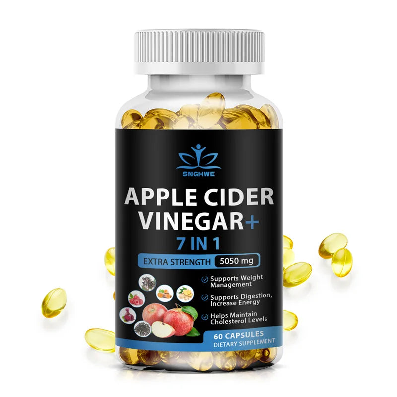 Apple Cider Vinegar Capsules Ketone BHB Suitable for Men and Women Energy Supplements - Non GMO - Gluten-Free