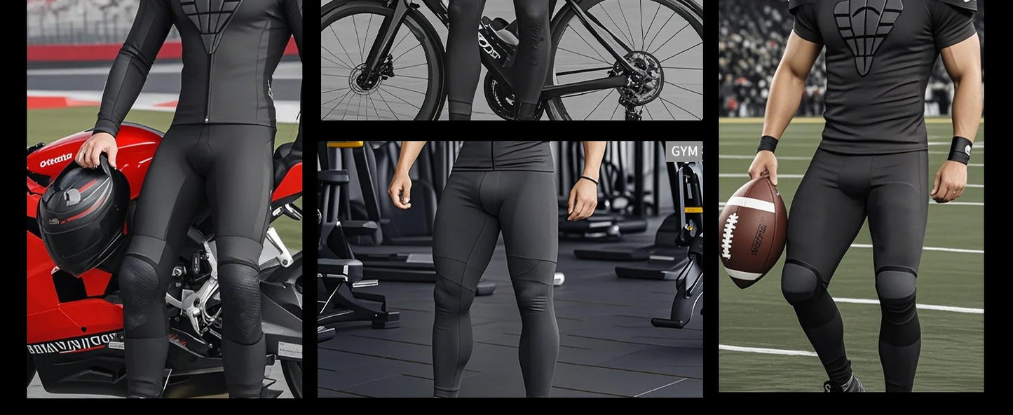 WOSAWE Motorcycle Compression Pants with CE Certified Pads Off-road Motocross Motorbike Riding Breathable Protective Trousers