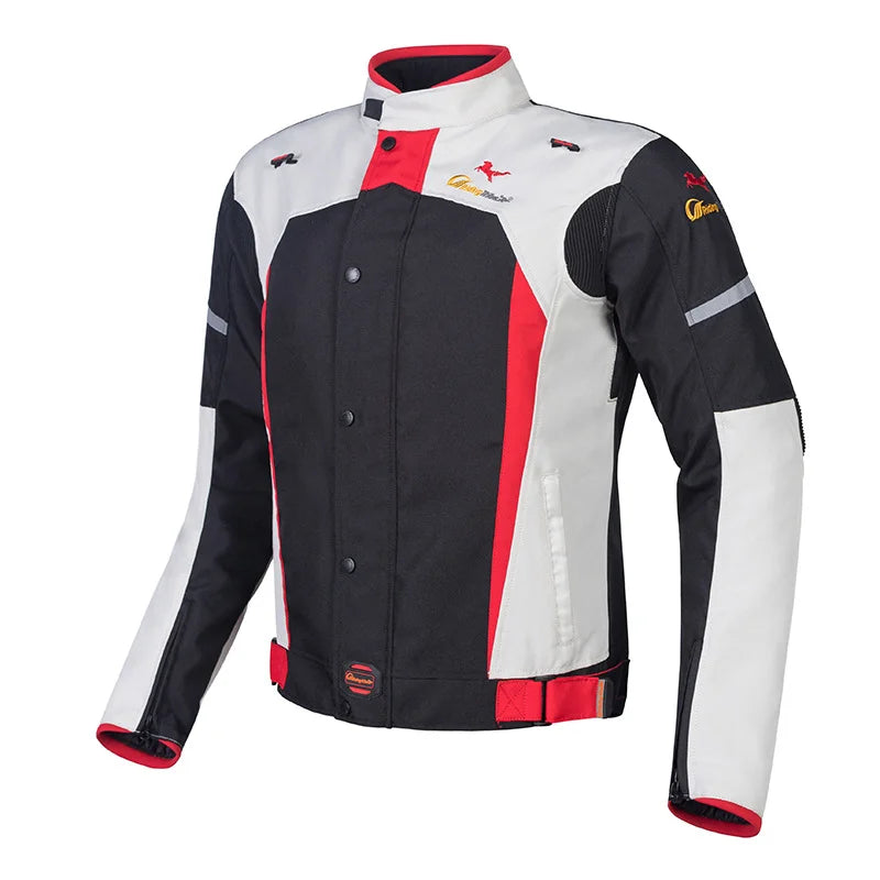 Men Woman Summer Style Breathable Motorcycle Jacket Night High Visible Motorbike Riding Coat with 5pcs Protective pads JK-21