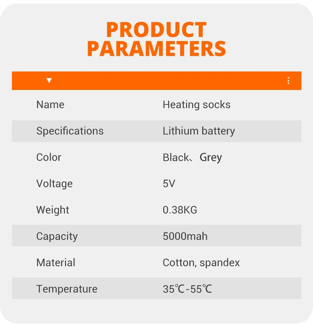 Heated Socks Winter Rechargeable 5000mah Electric Heated Skiing Socks Women Men Outdoor Skiing Socks Sports Foot Warm Equipment