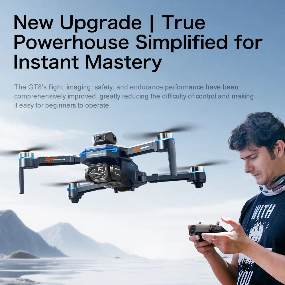 2026 New GT8 Drone GPS 8K Professional HD 360° Dual Cameras 5G WIFI Brushless Motors Obstacle Avoidance Foldable Quadcopter Toys