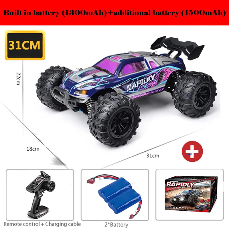 4WD 1:16 80KM/H Super Brushless 50KM/H Brushed RC Car 4x4 Off Road Remote Control High Speed Drift Racing Truck Toy Kids Adults