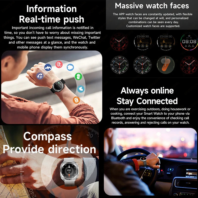 2026 New Watch 7 Ultra Smart Watch Men 3D Display Sport SmartWatch GPS NFC Compass Blood oxygen Smartwatch Women For Android IOS