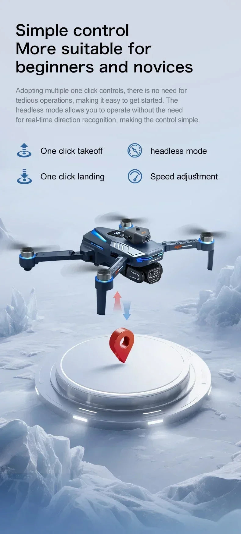 Drone 4K HD GT8 Camera Obstacle Avoidance Aerial Photography Brushless Drone with Screen Foldable RC Drone Quadcopter RTF