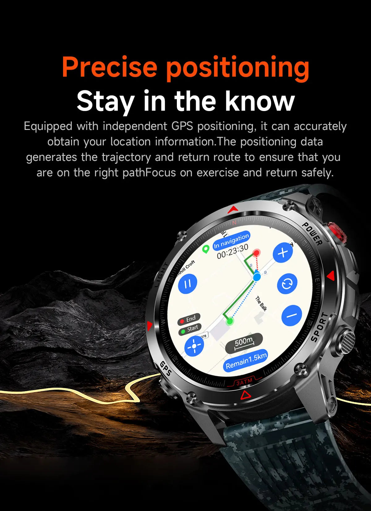 2025 New GPS Map Navigation Smart Watch Men Women Amoled Screen 3ATM Waterproof Sport SmartWatch Compass NFC BT Call Watches Men
