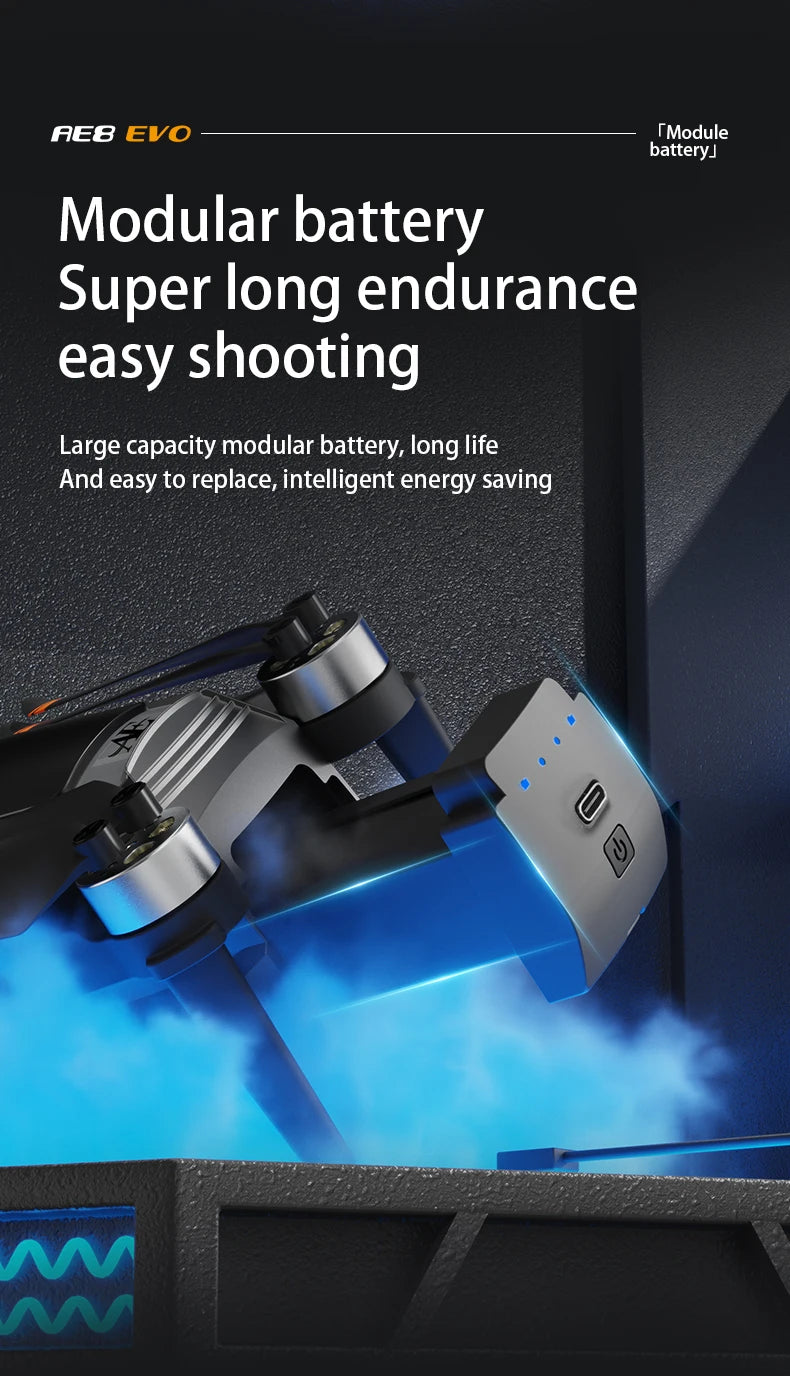 AE8 EVO GPS Drone 4K Professional HD Dual Camera With Screen 5G WIFI 360°Obstacle Avoidance Brushless Rc Quadcopter FPV Drones