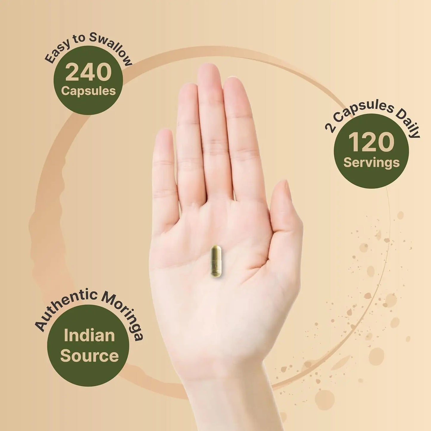 Moringa Capsules 8000mg Per Serving, 120 Capsules || 4 Month Supply, Made With Moringa Powder Organic || Green Superf
