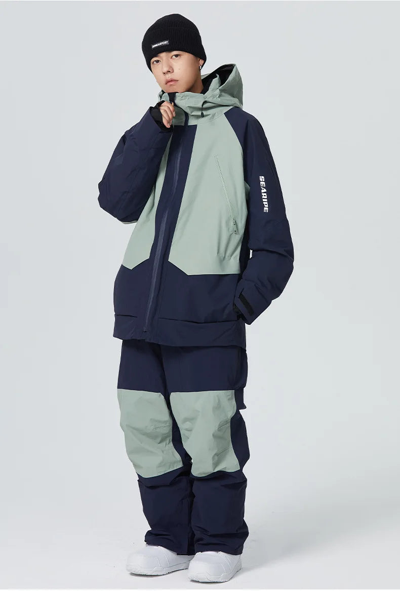 SEARIPE Premium Full-Tape Seam Ski Pants for Men & Women - Waterproof Windproof Insulated Snowboard Pants with Thermal Lining