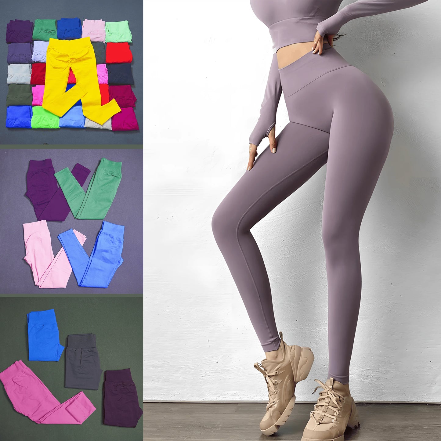 Impact Leggings Women'S Low Waist Butt Lifting Yoga Pants Seamless Tummy Control Fitness Workout Sports Running Leggings