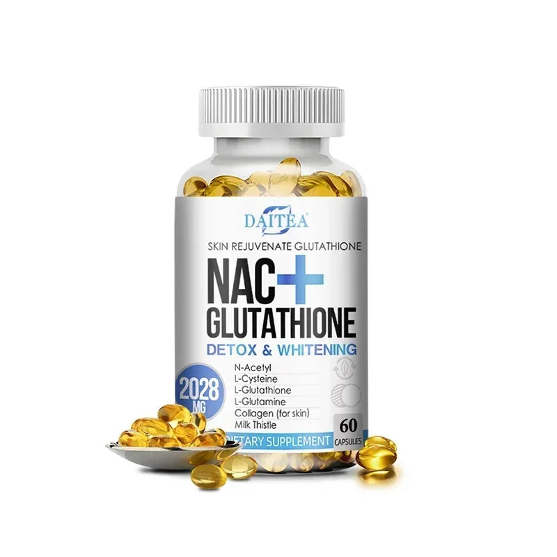 NAC+ Glutathione Capsules Antioxidant, Kidney and Liver Cleansing, Detoxification & Repair, Skin Whitening Cell Growth, Immunity