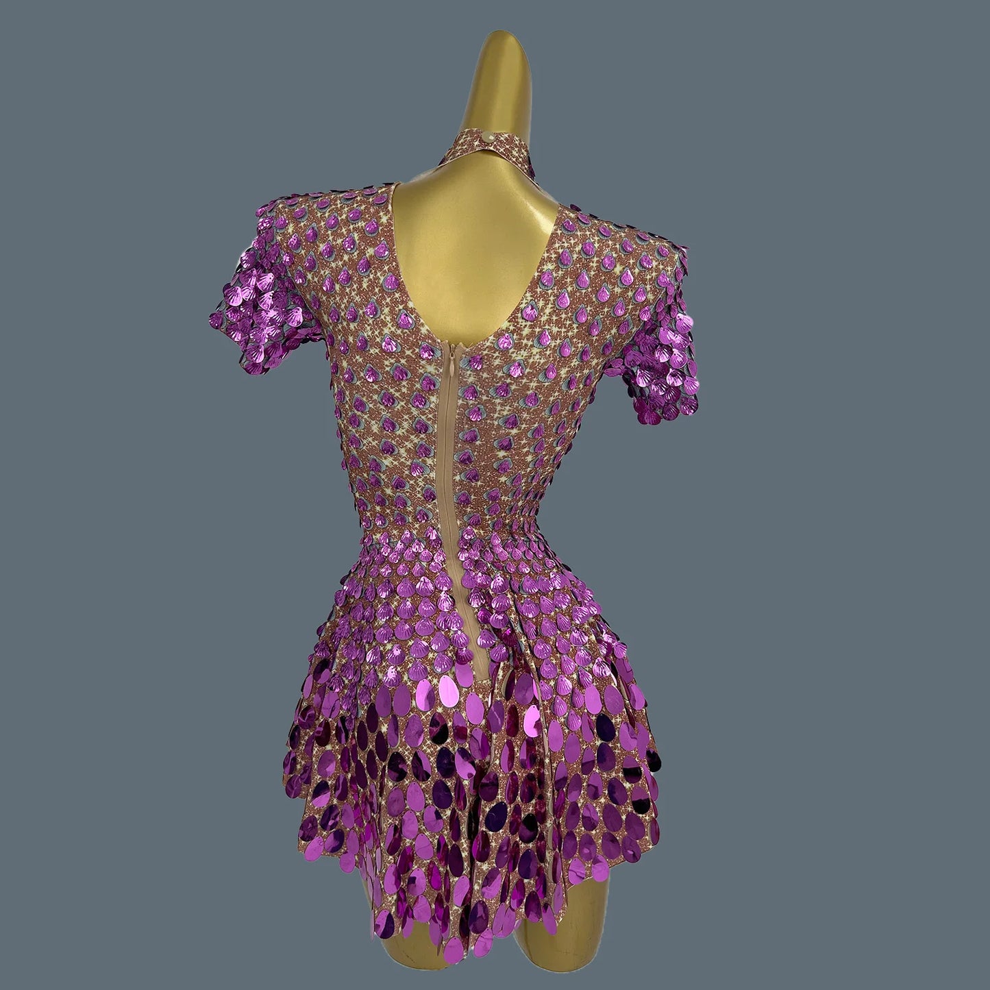 Sparkly Sequins Latin Dress Stage Wear Celebrate Birthday Prom Short Dress Nightclub Stage Performance Dance Costume Jinsique