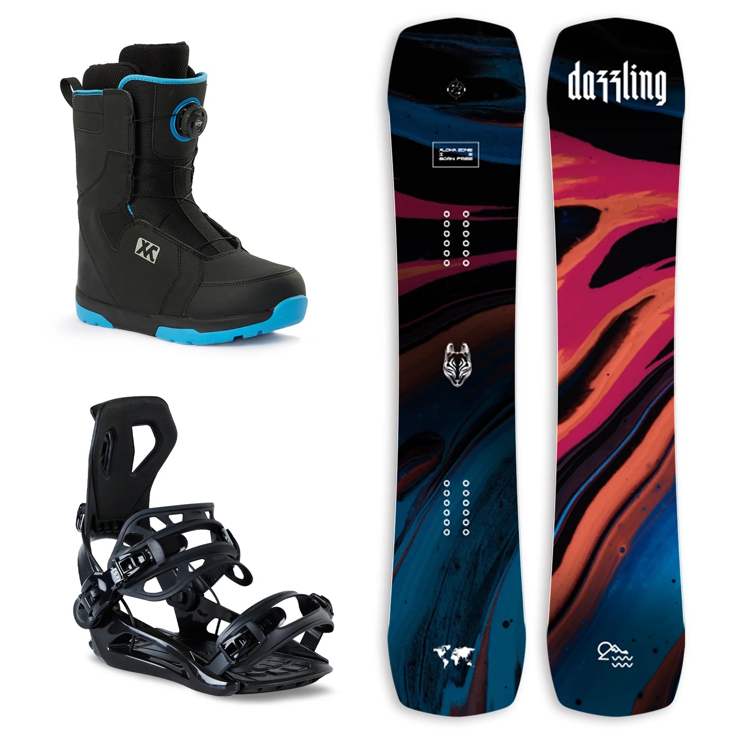 Full Set Snowboard with Bindings and Boots
