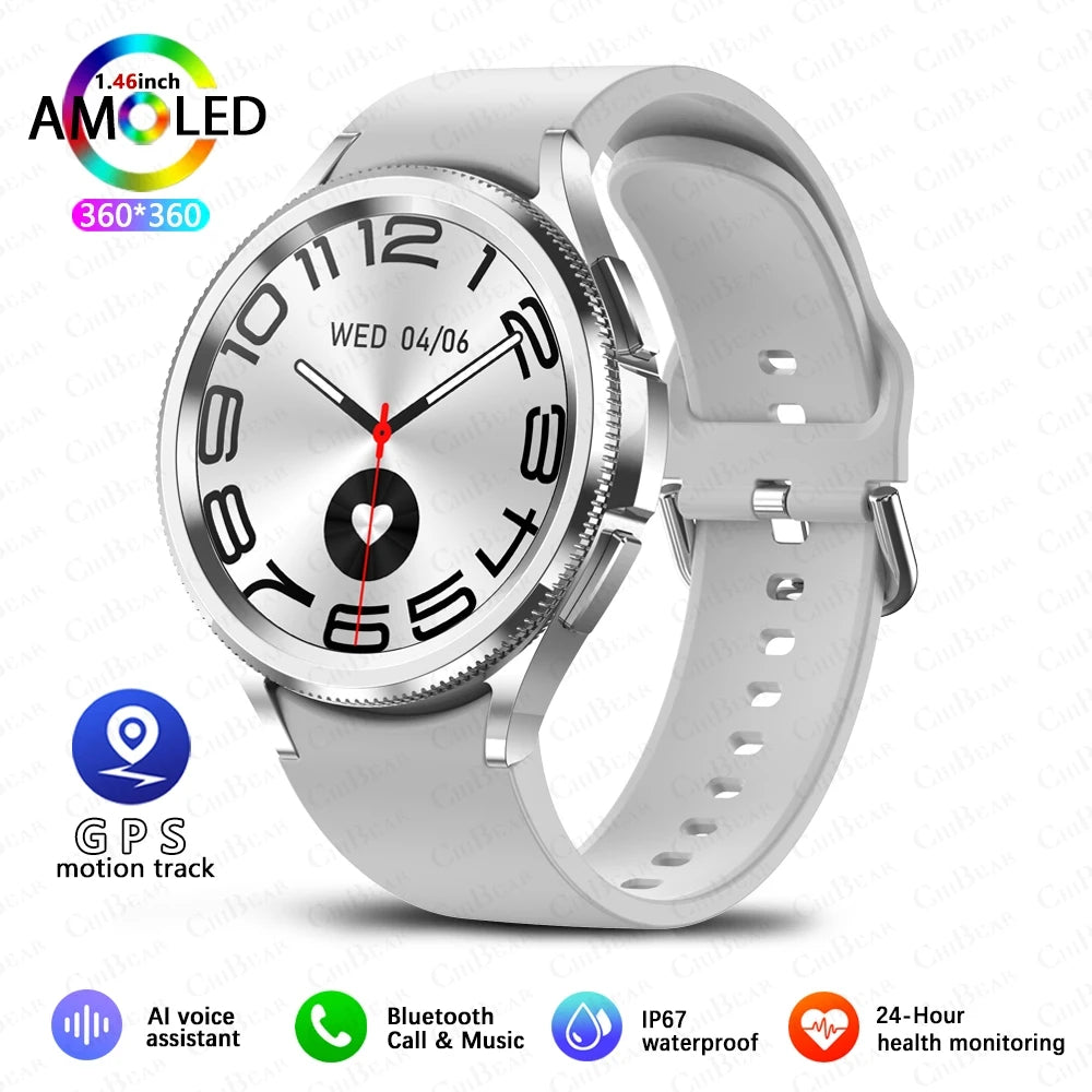New Smartwatch Men GPS NFC Health Monitoring Heart Rate Blood Oxygen AI Voice Assistant Bluetooth Call Smart Watch 6 Classics