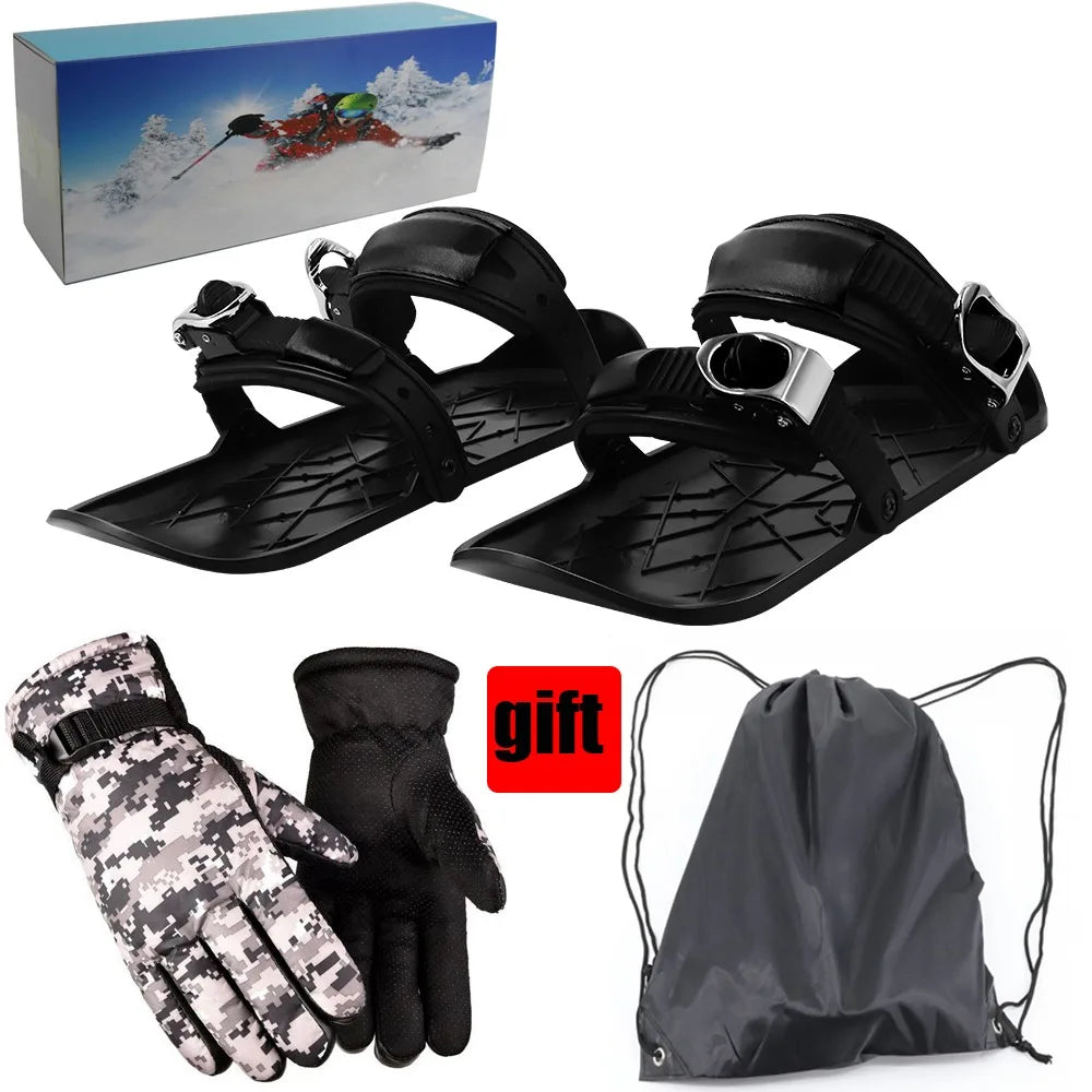 Mini Adjustable Short Skis Skates for Snow Snow Shoes Mini Skis Shoes Snow Walking Shoes for Winter Outdoor Sports