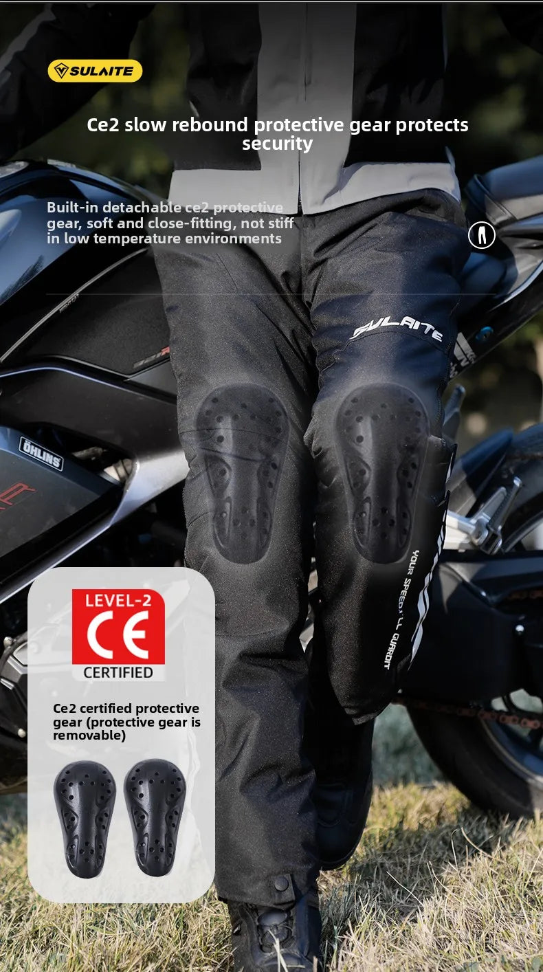 Winter Warm Motorcycle Riding Pants Quick Release Windproof Anti-Fall Wear-Resistant Motorcycle Pants for Riding