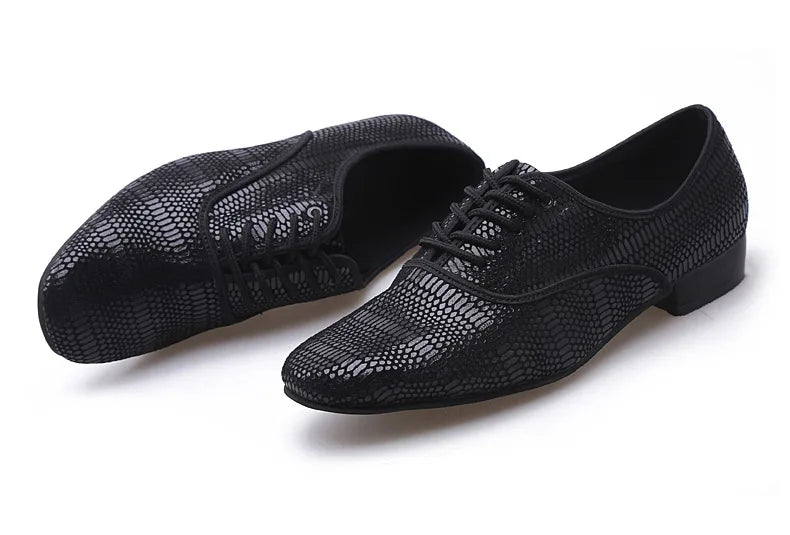 Breathable Tango Dance Shoes Men Latin Dance Shoes Snakeskin Sneakers Leather Jazz Modern Ballroom Dancing Sports Shoes Man