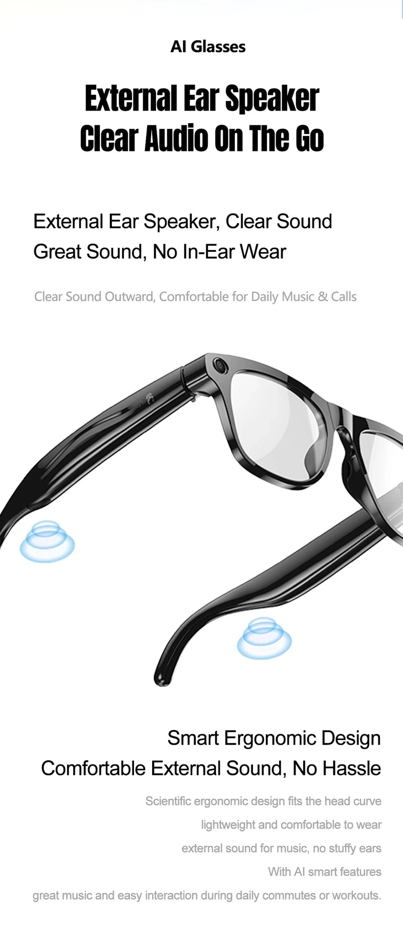 6K HD AI Smart Glasses Photochromic Multifunction Bluetooth Calling Voice Assistant Music Player Translate Camera Glasses 2025